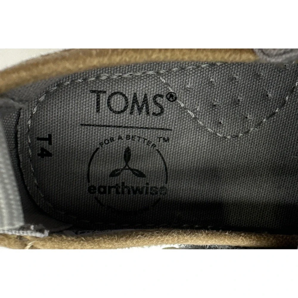 Toms Tiny Alpargata Toddler Size T4‎ Slip On Canvas Earthwise Shoes